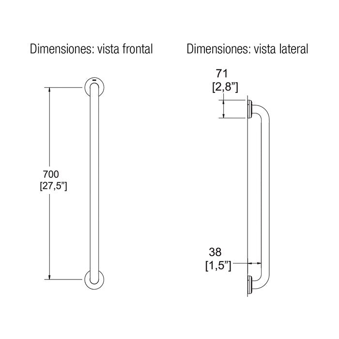 BARRA RECTA DE SEGURIDAD-B-700-S