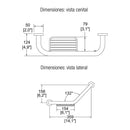 AGARRADERA PARA TINA CON JABONERA DE REJILLA, CONVERTIBLE A DERECHA O IZQUIERDA-158