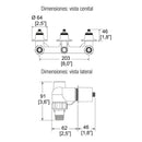 ENSAMBLE TRIPLE DE EMPOTRAR PARA REGADERA Y TINA VALVEX DE COMPRESION-E-40