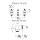 ENSAMBLE TRIPLE DE EMPOTRAR PARA REGADERA Y TINA VALVEX DE COMPRESION 1/4 DE VUELTA -E-40-II