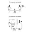 ENSAMBLE DOBLE DE EMPOTRAR PARA REGADERA O TINA. VALVEZ CERAMICO 1/4 DE VUELTA-E-50