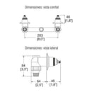 ENSAMBLE DOBLE DE EMPOTRAR PARA REGADERA O TINA VALVEZ CERAMICO 1/4 DE VUELTA SIN CHAPETONES-E-50-AQ