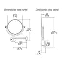 ESPEJO DE DOBLE VISTA GIRATORIO CON AUMENTO-ES-001