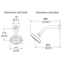 REGADERA MULTICHORRO 5"-H-3300
