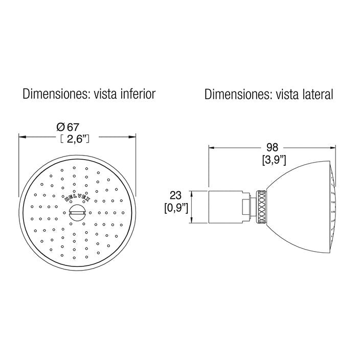 REGADERA DE CHORRO FIJO-H-600