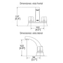 MEZCLADORA DE LAVABO 4" ANTEA HM-18