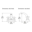 MEZCLADORA DE LAVABO 4" ACAYA HM-22