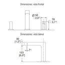 MEZCLADORA DE LAVABO 8"  A  12" CLASICA M-1005