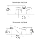 MEZCLADORA DE LAVABO 4" ELITE MI-01-S/C