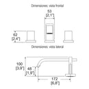 MEZCLADORA DE LAVABO 8"  A  12" VERTIKA MP-1000