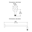 BRAZO Y CHAPETON ANGULAR  PARA REGADERA DE PLATO ANCHO-TR-035