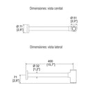 CESPOL PARA LAVABO DE 40 CM DE LARGO CON REGISTRO TV-017-40