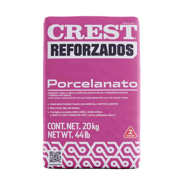 PEGAPORCELANATO CREST REFORZADOS 20 KG POR BULTO