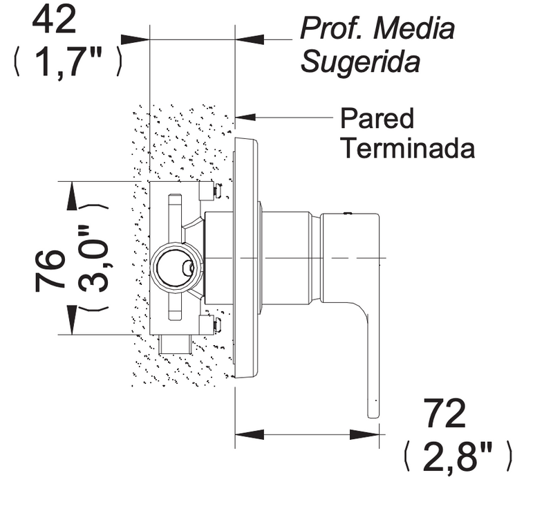 Monomando para regadera online castel
