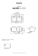 FREGADERO SCHOCK ALIVE N200 POLARIS STONE GRIS