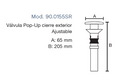 VALVULA POP-UP CIERRE EXTERIOR SIN REBOSADERO 90.0155SR