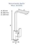MONOMANDO DE FREGADERO BERLIN 28.0005