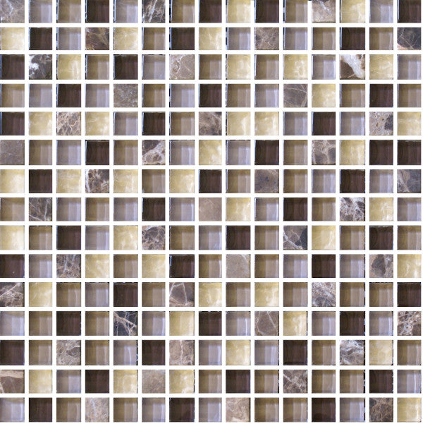 MOSAICO DE CRISTAL TERRA MOKA 8MM MIXTO 30X30