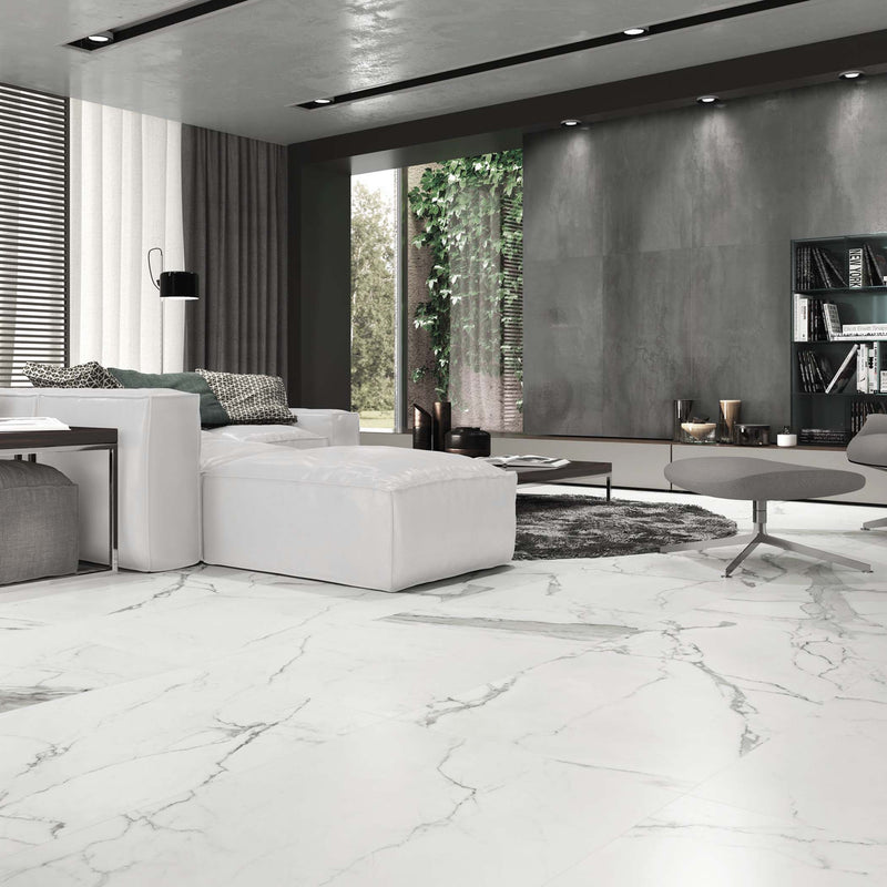 PISO PORCELANICO STATUARIO60 MATE BLANCO 60X60 (CAJA 1.44 M2 )
