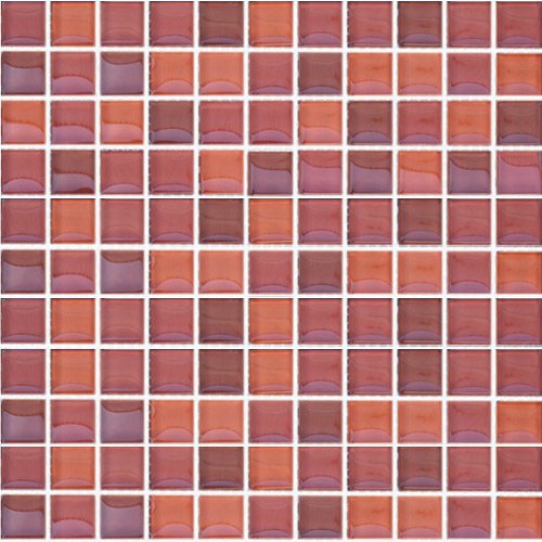 MOSAICO DE CRISTAL 8MM 601 ROJO BRILLO 30X30