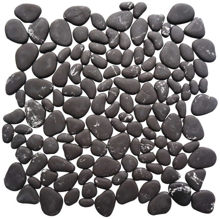 PIEDRA DE RIO PLANO MATE MARMO NERO 30.5X30.5 (CAJA DE 14 PZAS = 1.023 M2)